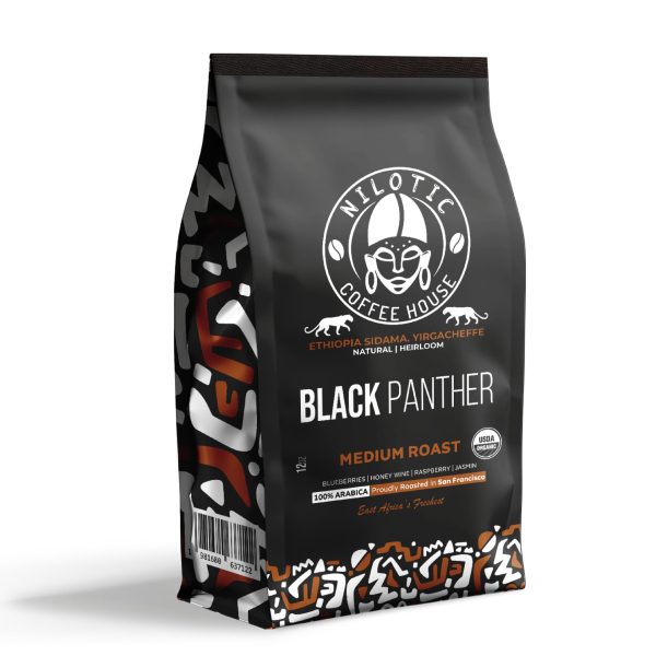 Nilotic Coffee House Ethiopia Sidama Yirgacheffe Black Panther Medium Roast (12oz Pack of 1)