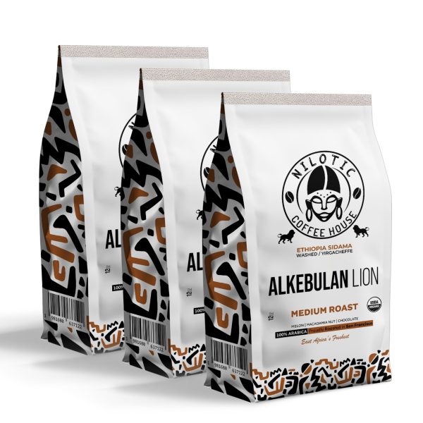Medium Roast Ethiopia Yirgacheffe Black Alkebulan Lion - Natural Heirloom (12oz Pack of 3)