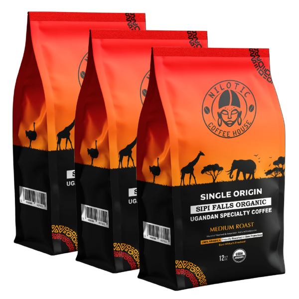 Medium Roast Ugandan Sipi Falls - Specialty Coffee (Single-Origin) - 12oz Pack of 3
