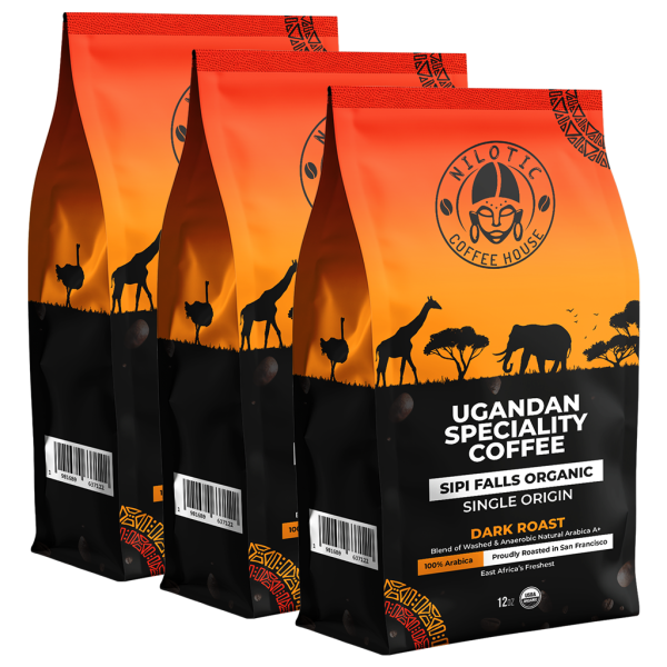 Dark Roast Ugandan Sipi Falls - Specialty Coffee (Single-Origin) - 12oz Pack of 3